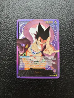 One Piece Gold Foxy Trading Card with Holographic Design Leader Foxy Gold Print - Image 1