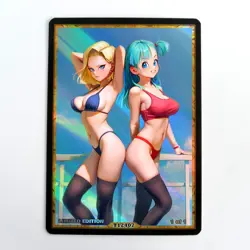 BULMA ANDROID 18 Waifu Anime Card LIMITED 1/1 Custom TCG Holo T12407 - Image 1