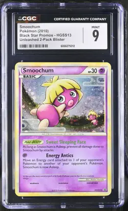 CGC 9 MINT Smoochum 2010 Black Star Promos HGSS13 Holo Pokemon Card - Image 1