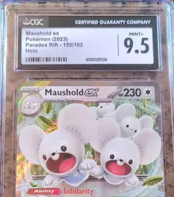✨Maushold EX Ultra RARE Pokemon Card CGC 9.5 MINT+ Paradox Rift #155/182 (2023)✨ - Image 2