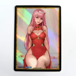 ZERO TWO Waifu Anime Card LIMITED 1/1 Custom TCG Holo Goddess Story ACG T12458 - Image 1