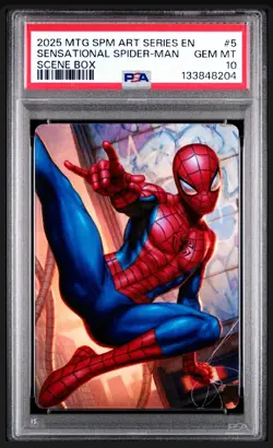 Spider-Man MTG Magic Marvel Borderless Scene SENSATIONAL SPIDER MAN SSP 🔥PSA 10 - Image 1