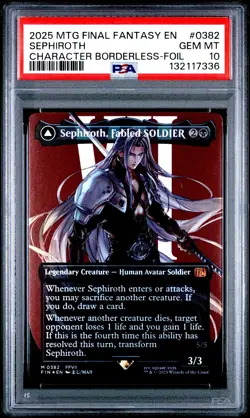 2025 MTG Final Fantasy SEPHIROTH * Character Borderless Foil #0382 * PSA 10 - Image 1