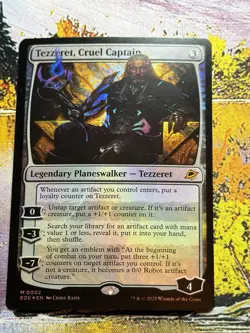 Magic MTG #0002 Tezzeret, Cruel Captain Foil Edge of Eternities Planeswalker - Image 1