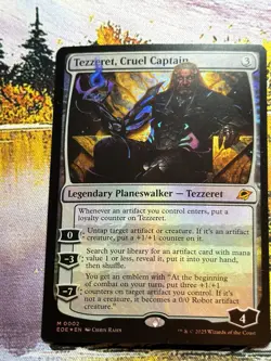 Magic MTG #0002 Tezzeret, Cruel Captain Foil Edge of Eternities Planeswalker - Image 3