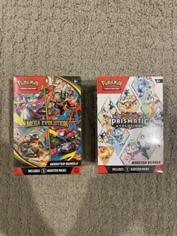 Pokemon Prismatic Evolutions & Mega Evolution Booster Bundle Box X2 New Sealed - Image 1
