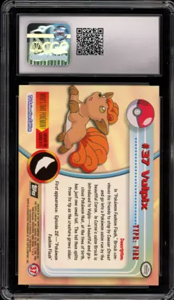 Pokemon Topps Vulpix Second Print Silver Foil #37 CGC 9.5 - Image 2