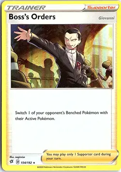 Boss's Orders Holo Rare SWSH02: Rebel Clash 154/192 NM Pokemon - Image 1