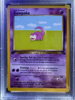 1999 POKEMON FOSSIL 1ST ED #55 SLOWPOKE PSA 10 GEM MINT - RARE FIND - Image 2