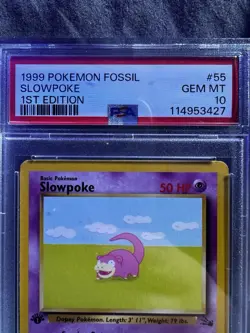 1999 POKEMON FOSSIL 1ST ED #55 SLOWPOKE PSA 10 GEM MINT - RARE FIND - Image 3