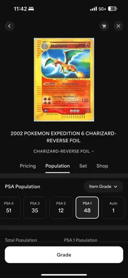 Charizard 040/165 Expedition Base Set Reverse Holo for sale online - Image 4