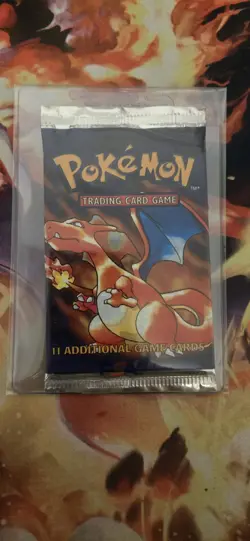 Pokemon Base Set Booster Pack Unlimited Charizard Art Unweighed Same Day Ship - Image 1