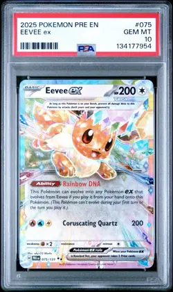 2025 Pokemon Prismatic Evolutions #075 Eevee ex PSA 10 - Image 1