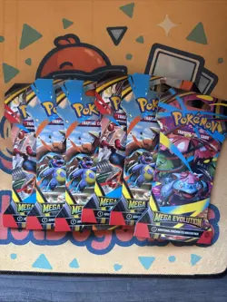 (6) x Pokemon Mega Evolutions Sleeved Booster Packs Sealed (Lot Of 6) Random Art - Image 1