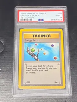1999 POKEMON 1ST EDITION FOSSIL ENERGY SEARCH #59 PSA 9 MINT. - Image 1