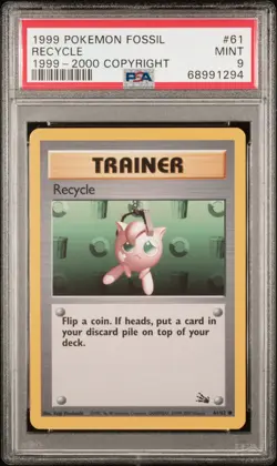 1999 POKEMON FOSSIL 1999-2000 COPYRIGHT #61 RECYCLE PSA 9 - Image 1