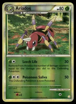 Pokemon Tcg Ariados [Reverse Holo] #15 Pokemon HeartGold & SoulSilver LP - Image 1
