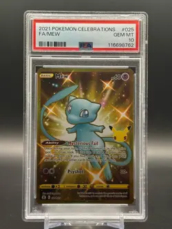 PSA 10 Gem Mint Pokemon 2021 Mew Full Art Celebrations Gold #025 Anniversary - Image 1