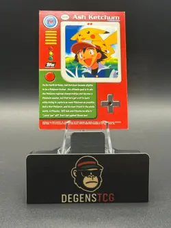 1999 Topps Pokemon TV1 Ash Ketchum Character Card Series 1 Holo Foil - Image 2