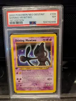 Pokemon TCG Shining Mewtwo Neo Destiny Holo Card 1st Edition 109/105 PSA 7 - Image 1