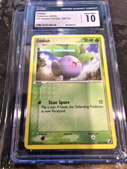 2005 Pokemon EX Unseen Forces Oddish Card 64/115 CGC 10 Gem Mint *Quick Ship* - Image 1