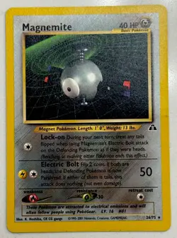 Magnemite - 26/75 - Pokemon Neo Discovery Unlimited Rare Card WOTC LP Vintage - Image 1