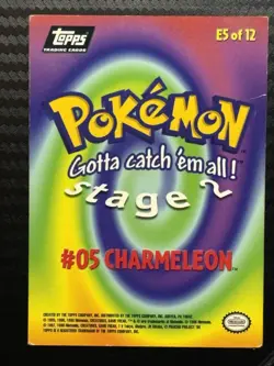 Charmeleon # 05 Pokemon Topps Movie Stage 2 Pokemon Cards E5 of 12 - Image 2