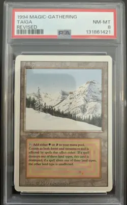 MTG 1994 Taiga Revised PSA 8 Magic The Gathering Dual Land - Image 1