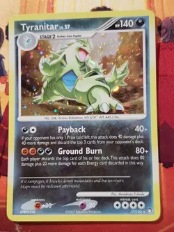 Pokemon Tyranitar Diamond & Pearl Mysterious Treasures Holo 17/123 NM/Mint Rare - Image 1
