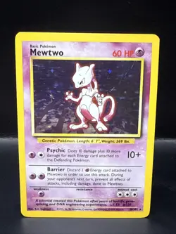 Pokemon Mewtwo 10/102 Holo Rare Base Set 1999 Pokemon Card - Image 1