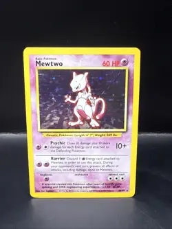 Pokemon Mewtwo 10/102 Holo Rare Base Set 1999 Pokemon Card - Image 3