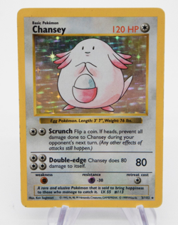 1999 Pokemon WOTC Chansey 3/102 Base Set (Shadowless) Holo MP - Image 1