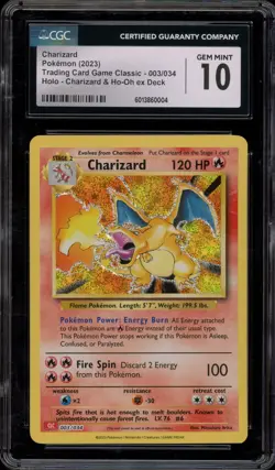 Pokemon Charizard Classic Charizard & Ho-Oh ex Deck Holo #003 CGC 10 Gem Mint - Image 1