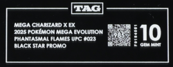 2025 Pokemon Phantasmal Flames UPC 023 Mega Charizard EX Black Star Promo TAG 10 - Image 3