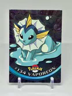 2000 Topps Chrome Pokemon Vaporeon #134 TV Animation Edition HOLO Foil LP - Image 1