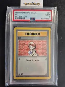 First Edition 1999 Pokemon Base Set 91/102 Bill PSA Mint 9 - Image 1