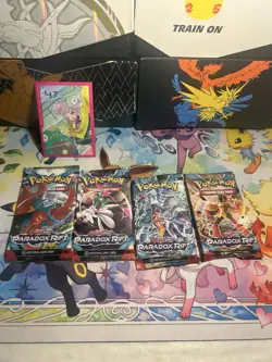 Pokemon TCG Scarlet and Violet Paradox Rift Booster Packs Set of 4 - All Artwork - Image 1