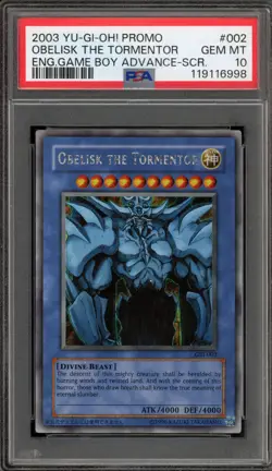 Yu-Gi-Oh! Obelisk The Tormentor Game Boy Advance Secret Rare GBI-002 PSA 10 - Image 1