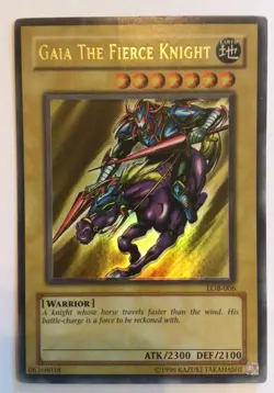 | Yugioh Gaia The Fierce Knight LOB-006 Ultra Rare Legend Of Blue Eyes HP 🔥 | - Image 1