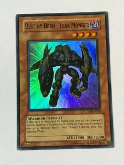 Yugioh Destiny Hero Fear Monger CP06-EN002 Super Rare Promo LP - Image 1