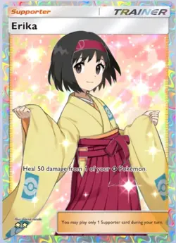 Pokemon TCG Pocket ERIKA [ENG] supporter FULL ART card (TRADE) - Image 1