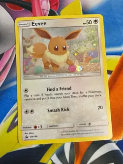 Eevee Pokemon Card Sun & Moon Black Star Promo #SM184 TCG Holo - Image 2
