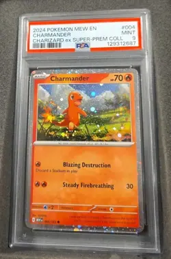 POKEMON CARD CHARMANDER 4 151 MEW EN CHARIZARD EX PROMO #4 GRADED PSA 9 MINT - Image 1