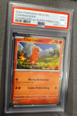 POKEMON CARD CHARMANDER 4 151 MEW EN CHARIZARD EX PROMO #4 GRADED PSA 9 MINT - Image 2