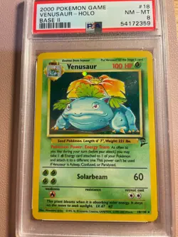 PSA 8 - 2000 Venusaur Holo 18/130 - Base Set 2 - Pokemon Card TCG Vintage - Image 1