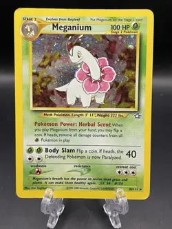 Meganium 10/111 Holo Rare 2000 Neo Genesis Pokemon Card MP - Image 1
