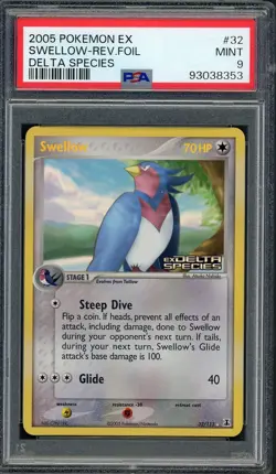 PSA 9 Swellow EX Delta Species 32/113 Reverse Holo Pokemon Card B13 - Image 1