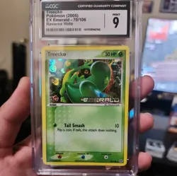 CGC 9 MINT+ Treecko EX Emerald 70/106 Reverse Holo Stamped Pokemon Card psa - Image 1