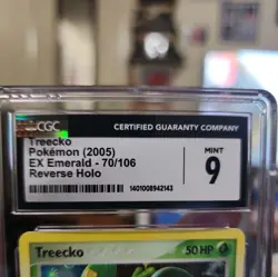 CGC 9 MINT+ Treecko EX Emerald 70/106 Reverse Holo Stamped Pokemon Card psa - Image 2