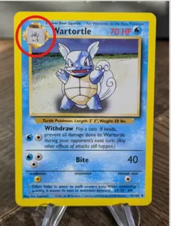 Pokemon TCG Wartortle Evolution Box Error Base Set Card 42/102 - NM - Image 1